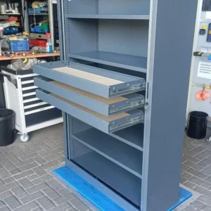 Antraciet metalen roldeurkast bij Kasten Handel Rogat