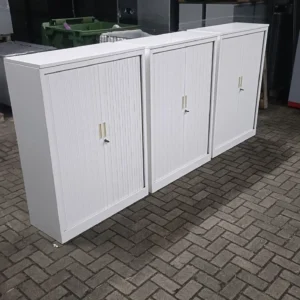 Witte metalen roldeurkasten, 100 cm breed bij Kasten Handel Rogat
